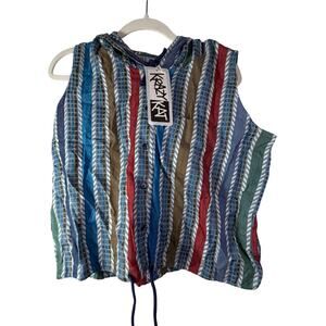 1992 Krazy Kat Hooded Stripe Vest NWT Vintage Grunge M
